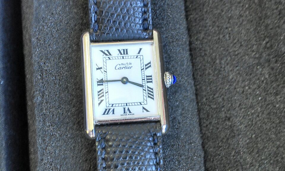 Silberne Damen Armbanduhr Cartier