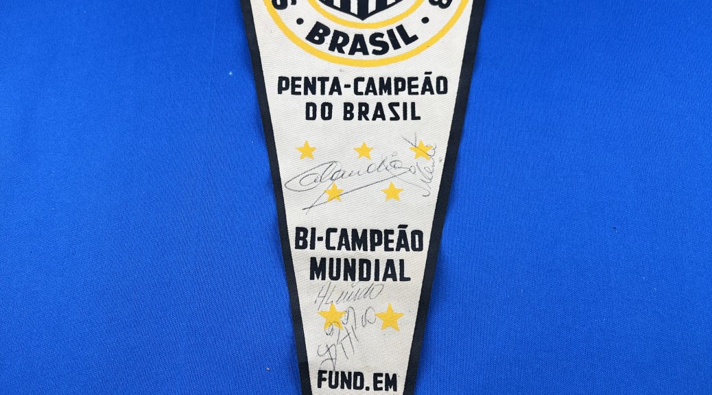 Wimpel Santos Football mit Autogrammen