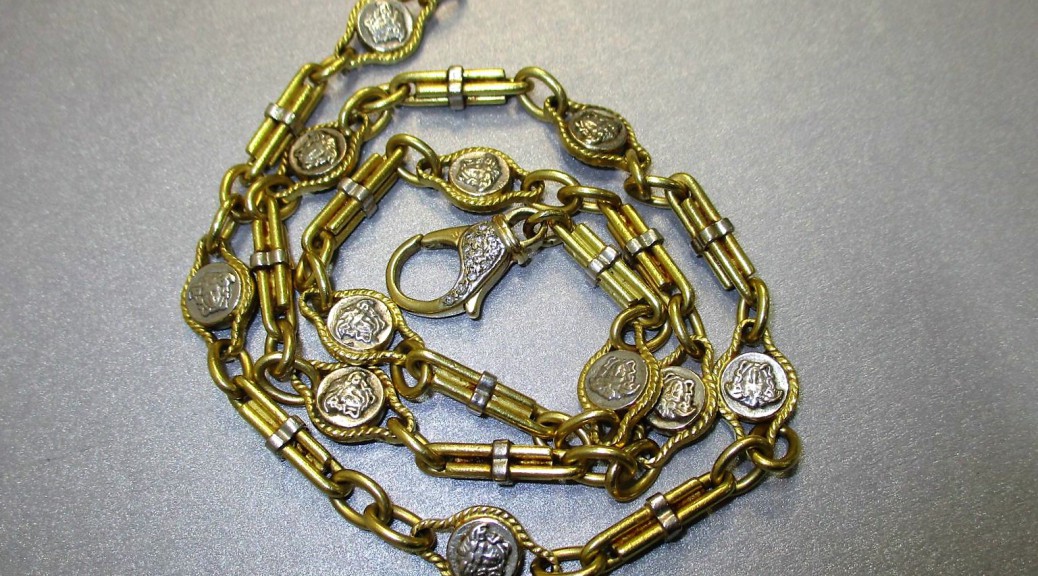 Goldene teils weißgoldene -750- Halskette
